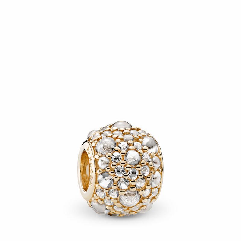 Pandora Shimmering Droplets Charm Ireland - Yellow Gold 14 K/Cubic Zirconia - 065829LXF